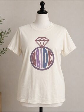 Bride Ring Graphic T-Shirt 2XL Ivory Cream Short Sleeve Bridal Shower Bacheloret